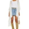 FREE PEOPLE Whisper Washed Ruffle Kimono White Sands -Camila coelho Shop FREE WO779 V1