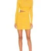 Rib Long Sleeve Mini Dress Sunshine -Camila coelho Shop HARL WD425 V1