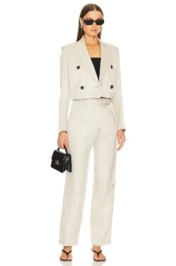 Helmut Lang Cropped Blazer Linen -Camila coelho Shop HLNR WO19 V5