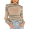 X REVOLVE Decklan Sweater Wheat & Charcoal -Camila coelho Shop HOOF WK137 V1
