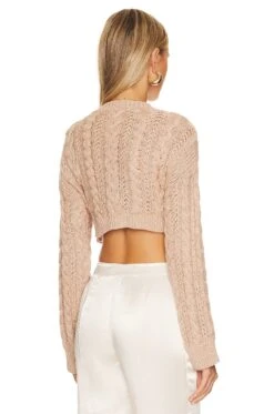 X REVOLVE Abia Cropped Cable Sweater Tan 8 X REVOLVE Abia Cropped Cable Sweater Tan -Camila coelho Shop HOOF WK196 V3