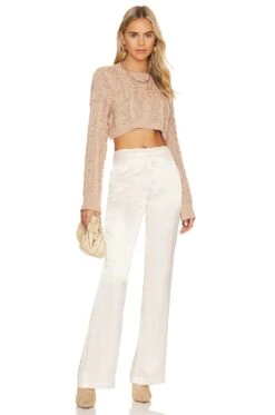 X REVOLVE Abia Cropped Cable Sweater Tan 9 X REVOLVE Abia Cropped Cable Sweater Tan -Camila coelho Shop HOOF WK196 V4