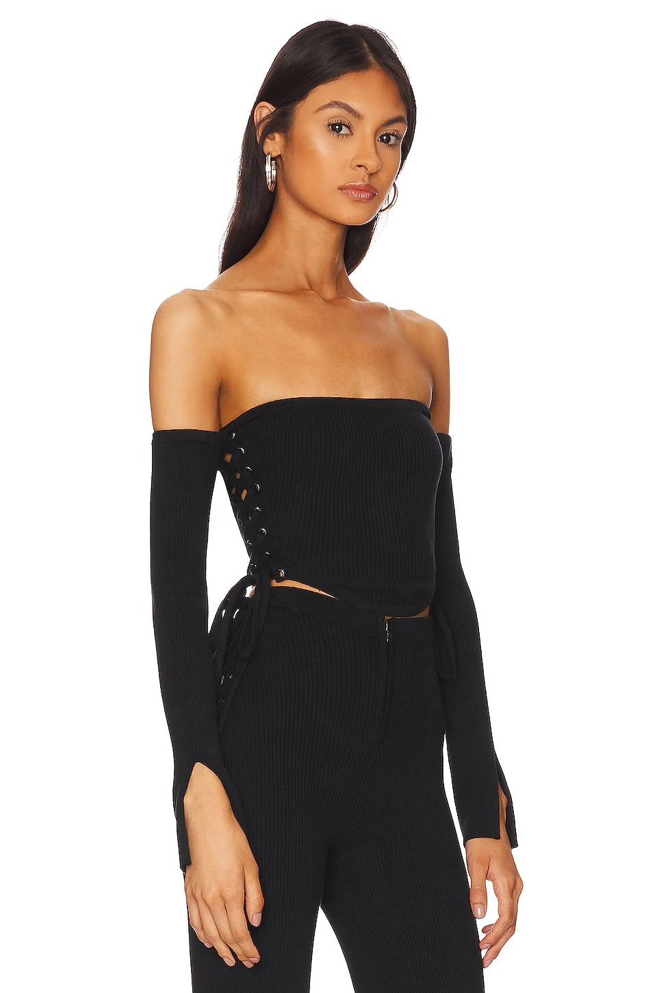 Lydia Longsleeve Knit Corset Black 4 Lydia Longsleeve Knit Corset Black - Image 2