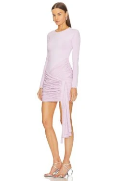 HERVE LEGER Ruched Woven Mix Mini Dress Light Peony -Camila coelho Shop HVLG WD12 V3