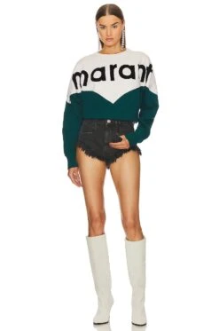 Isabel Marant Etoile Houston Sweatshirt Teal -Camila coelho Shop ISAR WK92 V4