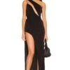 X REVOLVE A Cut Above Gown Black -Camila coelho Shop KATR WD178 V1