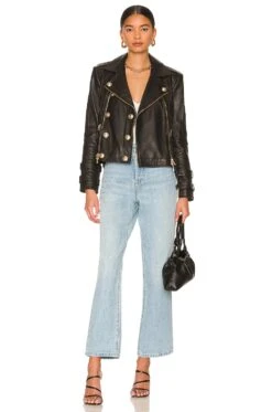 Billie Belted Leather Jacket Black 9 Billie Belted Leather Jacket Black -Camila coelho Shop LAGR WO102 V4