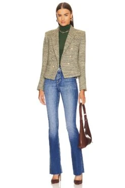 Brooke Double-breasted Crop Blazer Olive Multi 9 Brooke Double-breasted Crop Blazer Olive Multi -Camila coelho Shop LAGR WO163 V4