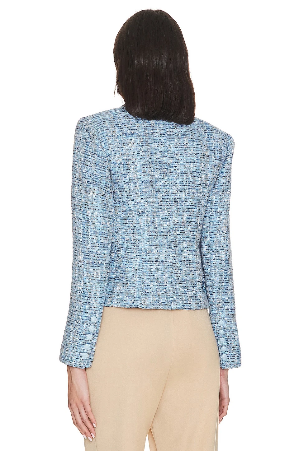 Brooke Double Breasted Crop Blazer Blue Multi Tweed 5 Brooke Double Breasted Crop Blazer Blue Multi Tweed - Image 3