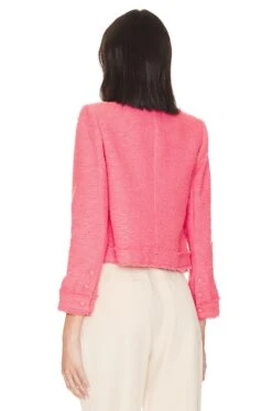 Keaton Jacket With Fringe Coral Rose -Camila coelho Shop LAGR WO186 V3