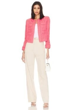 Keaton Jacket With Fringe Coral Rose -Camila coelho Shop LAGR WO186 V4