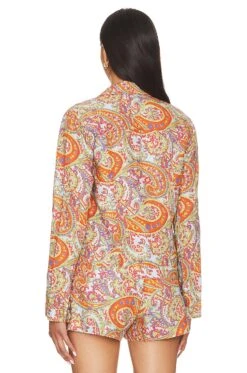 Celine Slime Jacket Light Blue Vintage Paisley -Camila coelho Shop LAGR WO189 V3