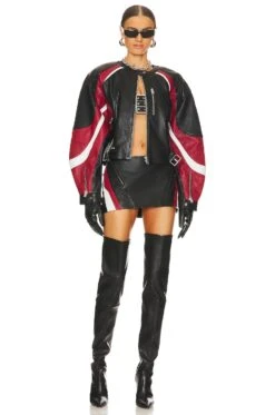 Dustin Moto Jacket Black, Winter White, & Ruby Red -Camila coelho Shop LARX WO196 V5