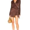 Vittoria Mini Dress Chocolate Brown -Camila coelho Shop LCDE WD586 V1