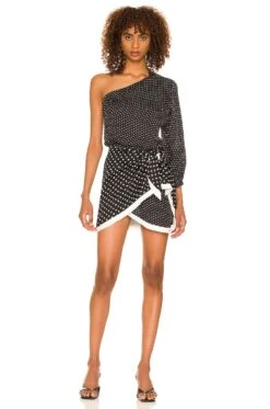 Nola Mini Dress Black Multi Dot