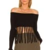 Harrel Fringe Sweater Black -Camila coelho Shop LCDE WK202 V1