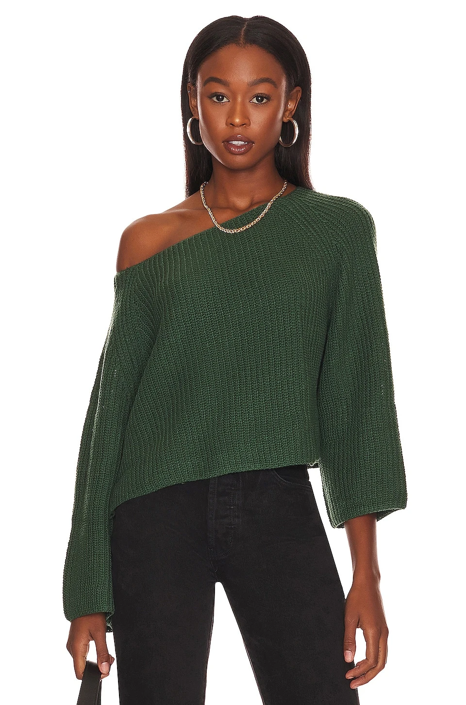 Jaide Off The Shoulder Crop Sweater Dark Green 3 Jaide Off The Shoulder Crop Sweater Dark Green