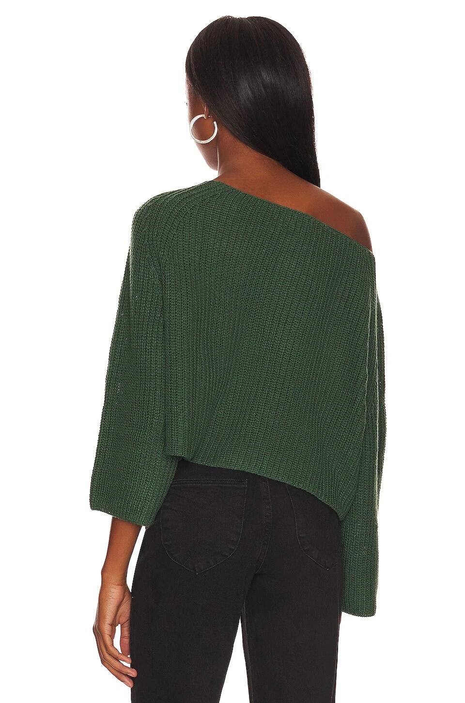 Jaide Off The Shoulder Crop Sweater Dark Green 5 Jaide Off The Shoulder Crop Sweater Dark Green - Image 3