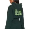 X REVOLVE Love Over Everything Cropped Zip Hoodie Evergreen -Camila coelho Shop LLOV WK6 V1