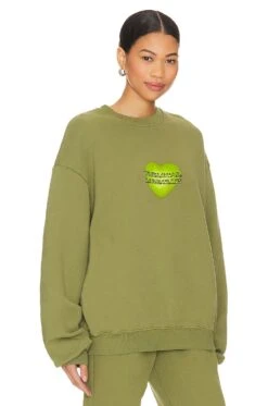 Go Where The Love Is Crewneck Hoodie Olive -Camila coelho Shop LLOV WK9 V3