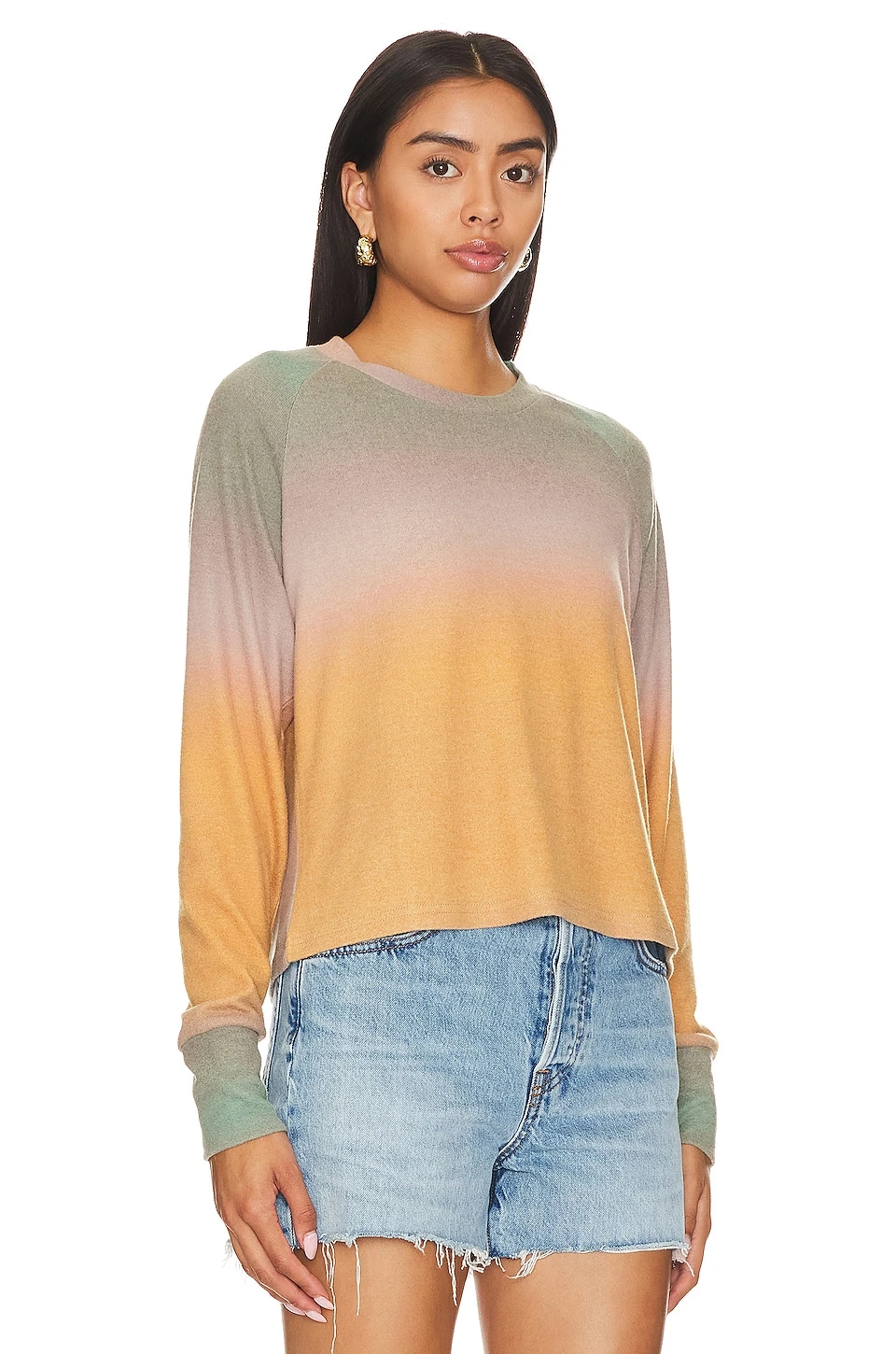 Brushed Raglan Pullover Sunset Print 4 Brushed Raglan Pullover Sunset Print - Image 2