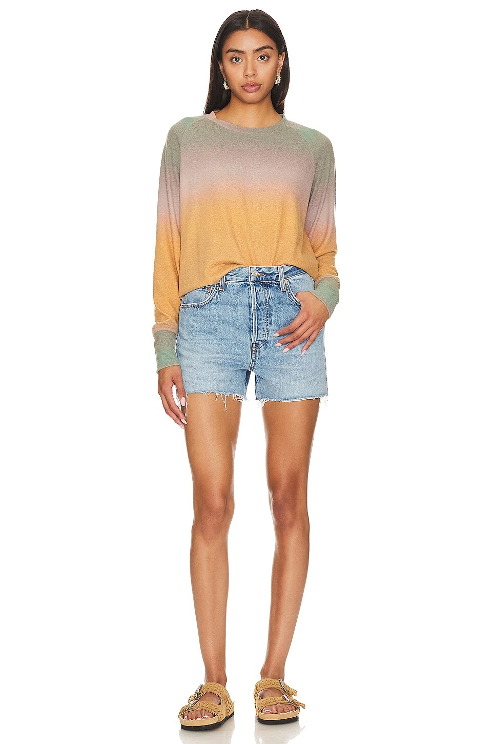 Brushed Raglan Pullover Sunset Print 6 Brushed Raglan Pullover Sunset Print - Image 4