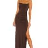 Odessa Gown Espresso Brown -Camila coelho Shop LOVF WD2802 V1 1
