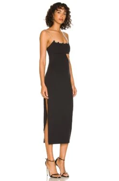 Charlotte Midi Dress Black -Camila coelho Shop LOVF WD3229 V2