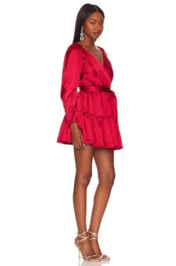 Corinne Mini Dress Cherry Red -Camila coelho Shop LOVF WD3517 V2