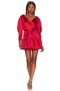 Corinne Mini Dress Cherry Red -Camila coelho Shop LOVF WD3517 V4