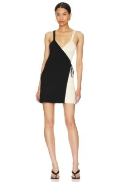 Raimi Wrap Dress Black & White