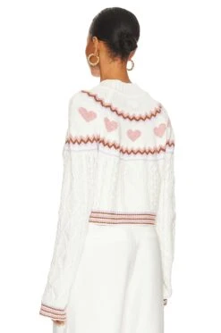 Lanelle Fairisle Cropped Sweater Pink & Purple Multi -Camila coelho Shop LOVF WK1173 V3