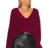 Malia V Neck Sweater Burgundy -Camila coelho Shop LOVF WK1176 V1