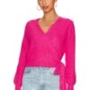 Lisseth Wrap Sweater Hot Pink -Camila coelho Shop LOVF WK1185 V1