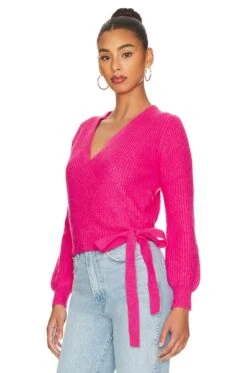 Lisseth Wrap Sweater Hot Pink -Camila coelho Shop LOVF WK1185 V3