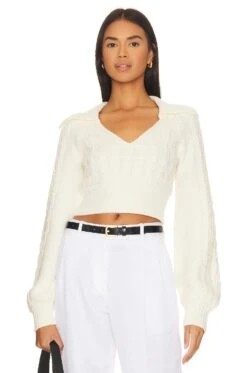 Mel Cable Knit Sweater Ivory