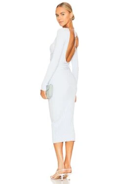 Rhody Tie Midi Dress Baby Blue