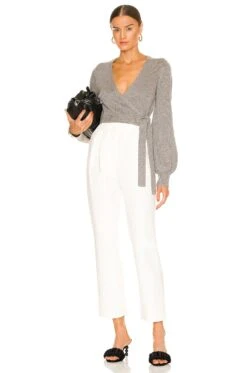 Balloon Sleeve Wrap Med Heather Grey -Camila coelho Shop LPAR WK197 V4