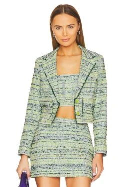 Beach Tweed Jacket Neon Green Beach Tweed