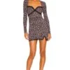 Lena Mini Dress Black Ditsy