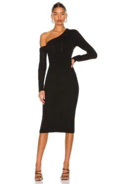 Landau Midi Dress Black -Camila coelho Shop MALR WK197 V1 1