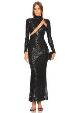 X REVOLVE Houston Gown Black -Camila coelho Shop MELR WD701 V1 1