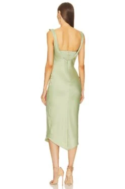 X REVOLVE Kylen Midi Dress Sage -Camila coelho Shop MELR WD853 V3