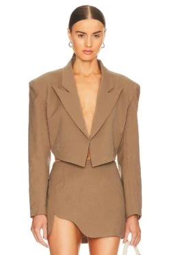 Marilyn Cropped Jacket Beige