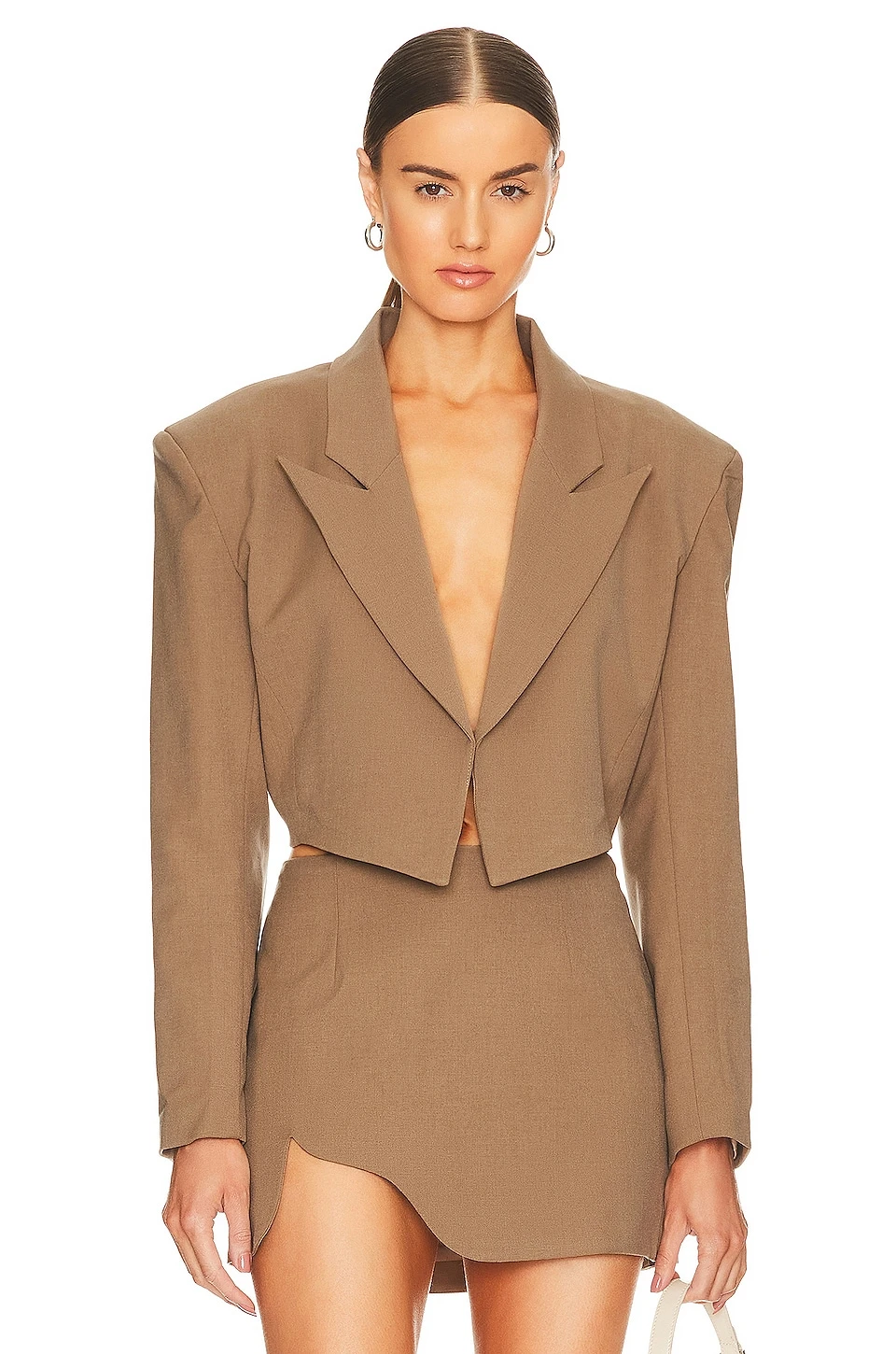 Marilyn Cropped Jacket Beige 3 Marilyn Cropped Jacket Beige