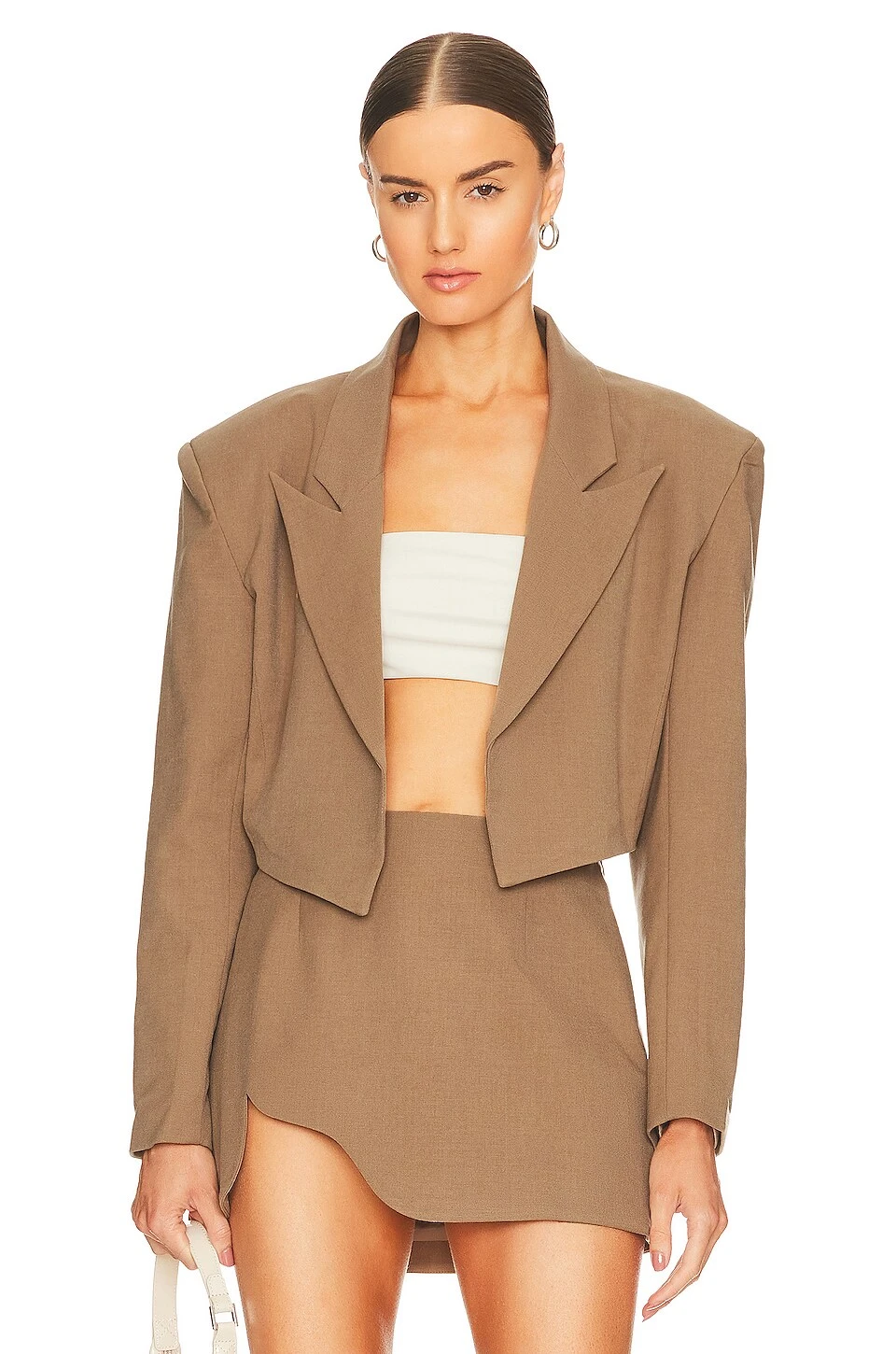 Marilyn Cropped Jacket Beige 4 Marilyn Cropped Jacket Beige - Image 2