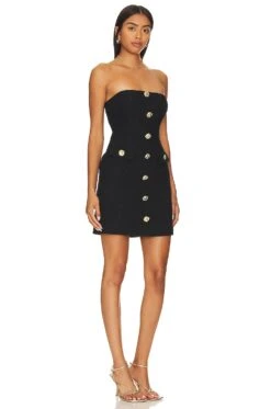 MILLY Hana Boucle Mini Dress Black -Camila coelho Shop MILL WD1065 V2
