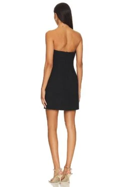 MILLY Hana Boucle Mini Dress Black -Camila coelho Shop MILL WD1065 V3