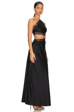 Jillian Satin Gown Black -Camila coelho Shop MISR WD262 V2