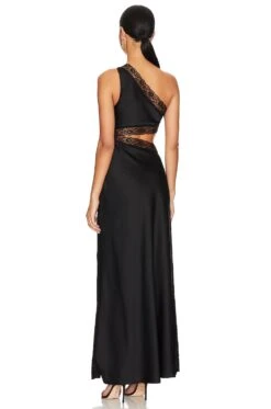 Jillian Satin Gown Black -Camila coelho Shop MISR WD262 V3